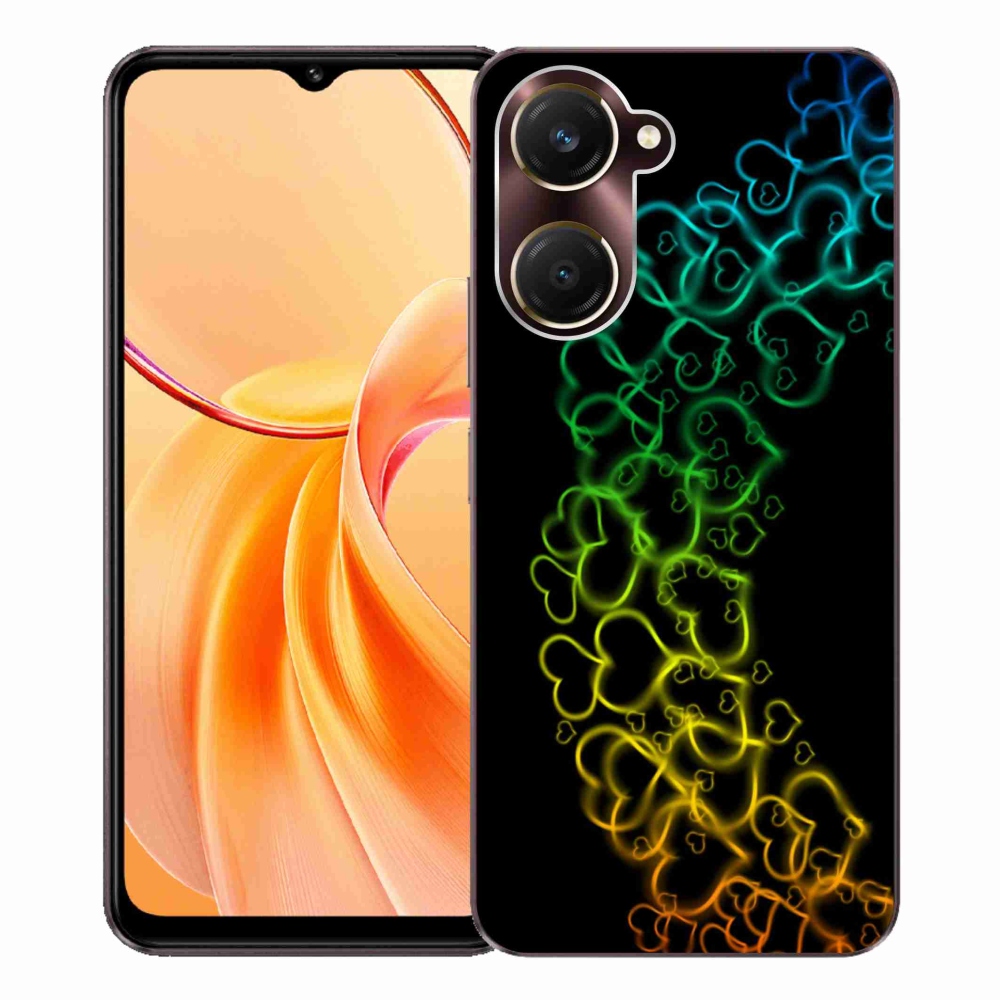 Gél borító mmCase a Vivo Y28s 5G készülékhez - színes szívek