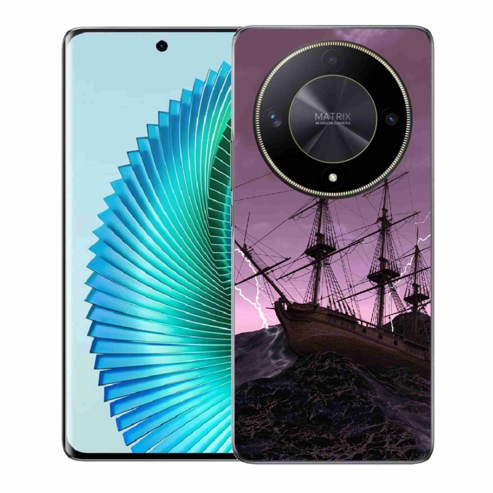 Zselés borítás mmCase a Honor Magic 6 Lite 5G számára - hajó a viharban