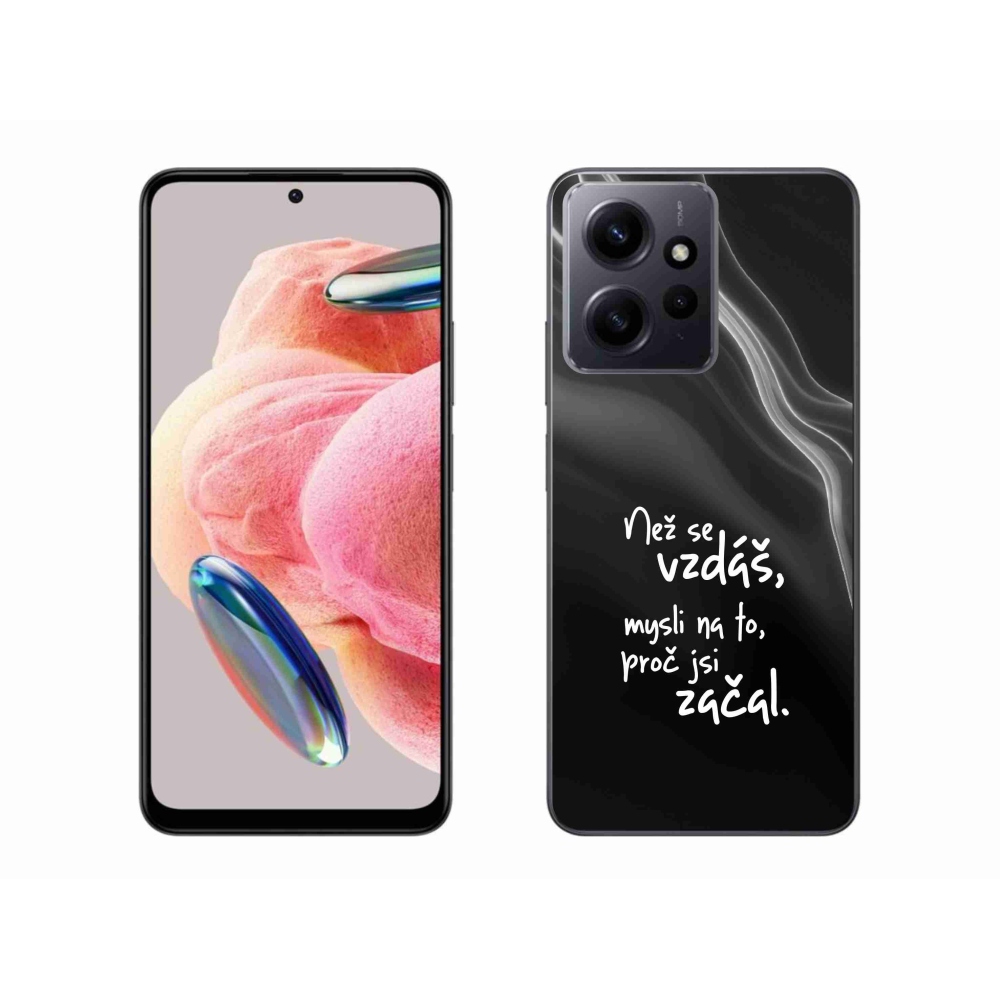 Gél borítás mmCase a Xiaomi Redmi Note 12 4G - idézet 2 fekete háttérrel