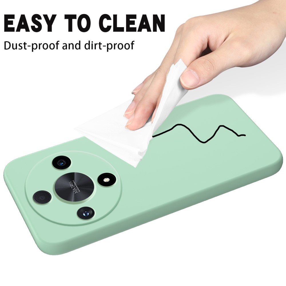 Folyékony szilikon tok hurokkal a Honor Magic 6 Lite 5G-hez - zöld