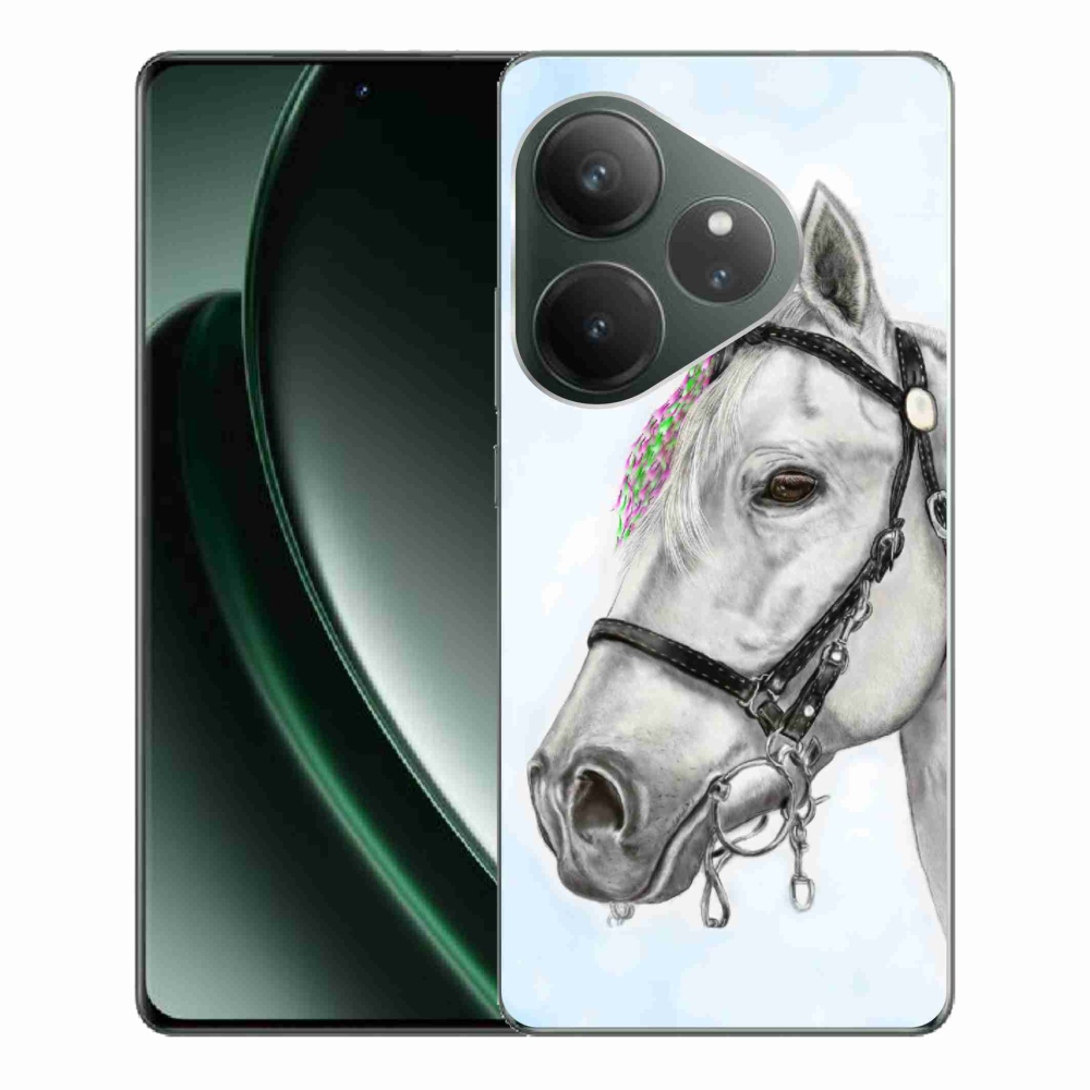 Zselés borítás mmCase a Realme GT 6 5G/GT 6T 5G számára - fehér ló 1