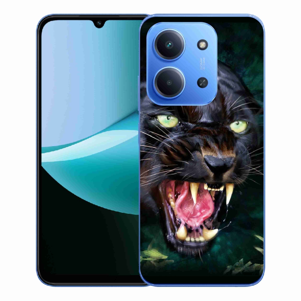 Gél borítás mmCase a Xiaomi Redmi 15C 4G/5G (173mm) - dühös fekete párduchoz