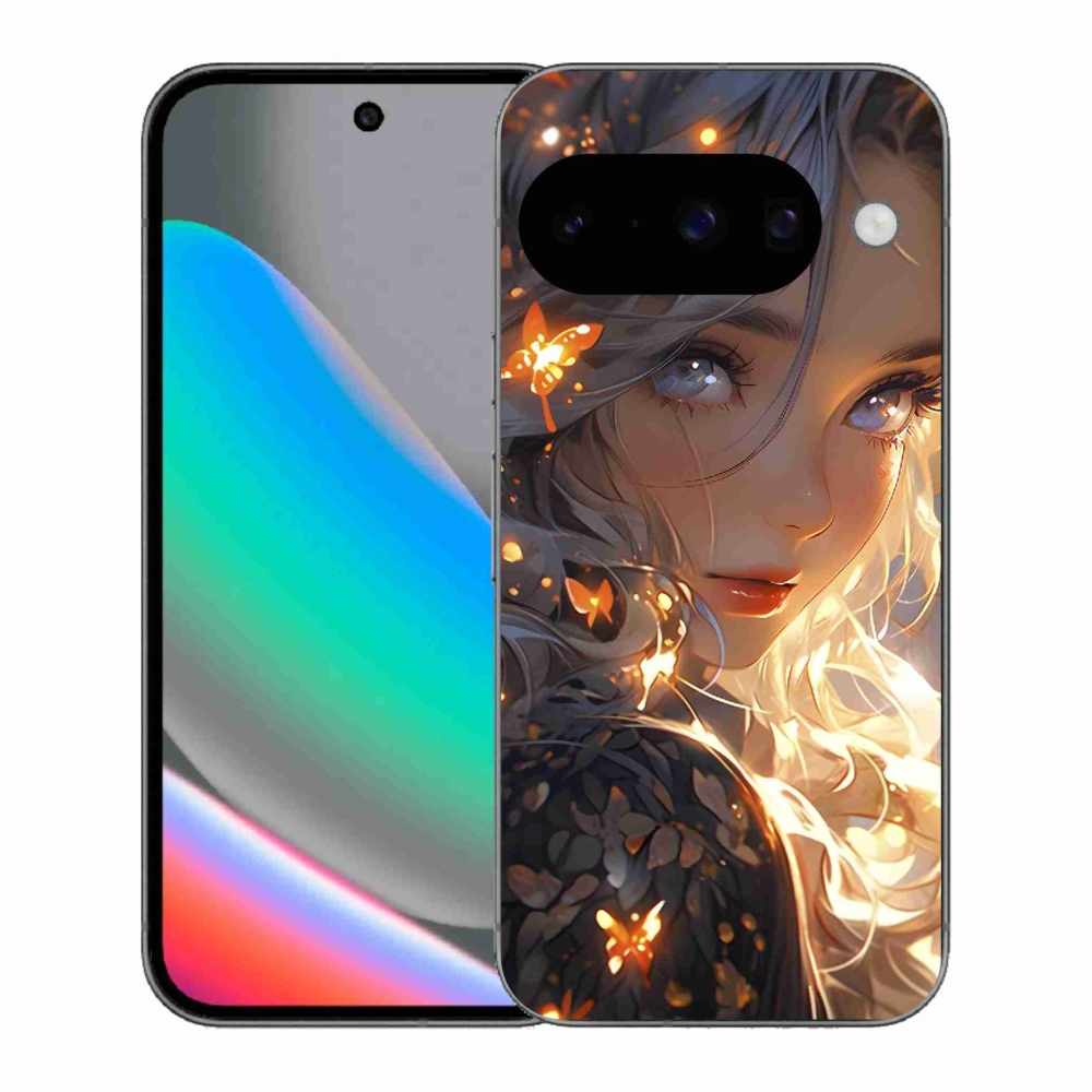 Gél borítás mmCase a Google Pixel 10 számára - lány és pillangók