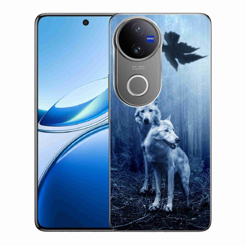 Zselés borítás mmCase a Vivo V50 5G-hez - farkasok az erdőben