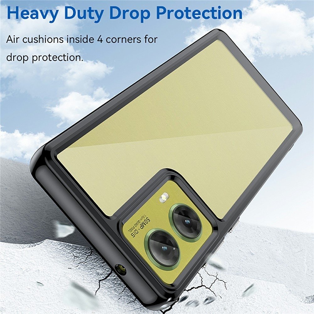 Gél tok kemény hátlappal a Motorola Moto G85 5G készülékhez - fekete