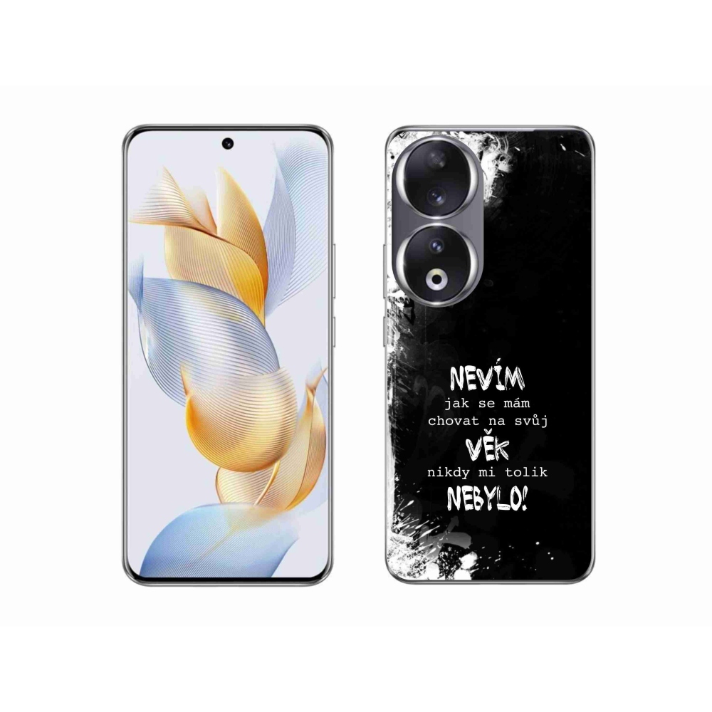 Gél borító mmCase a Honor 90 készülékhez - vicces szöveg 14 fekete háttér
