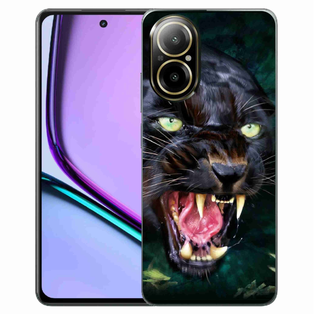 Gél borítás mmCase a Realme C67 készülékhez - dühös fekete párduc