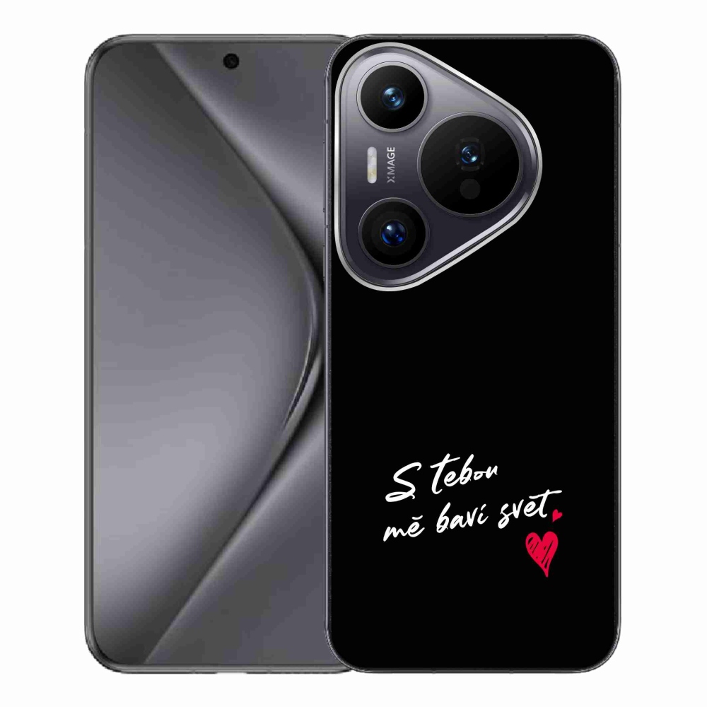 Gél borító mmCase a Huawei Pura 70 Pro készülékhez - szerelmes szöveg 1 fekete háttér