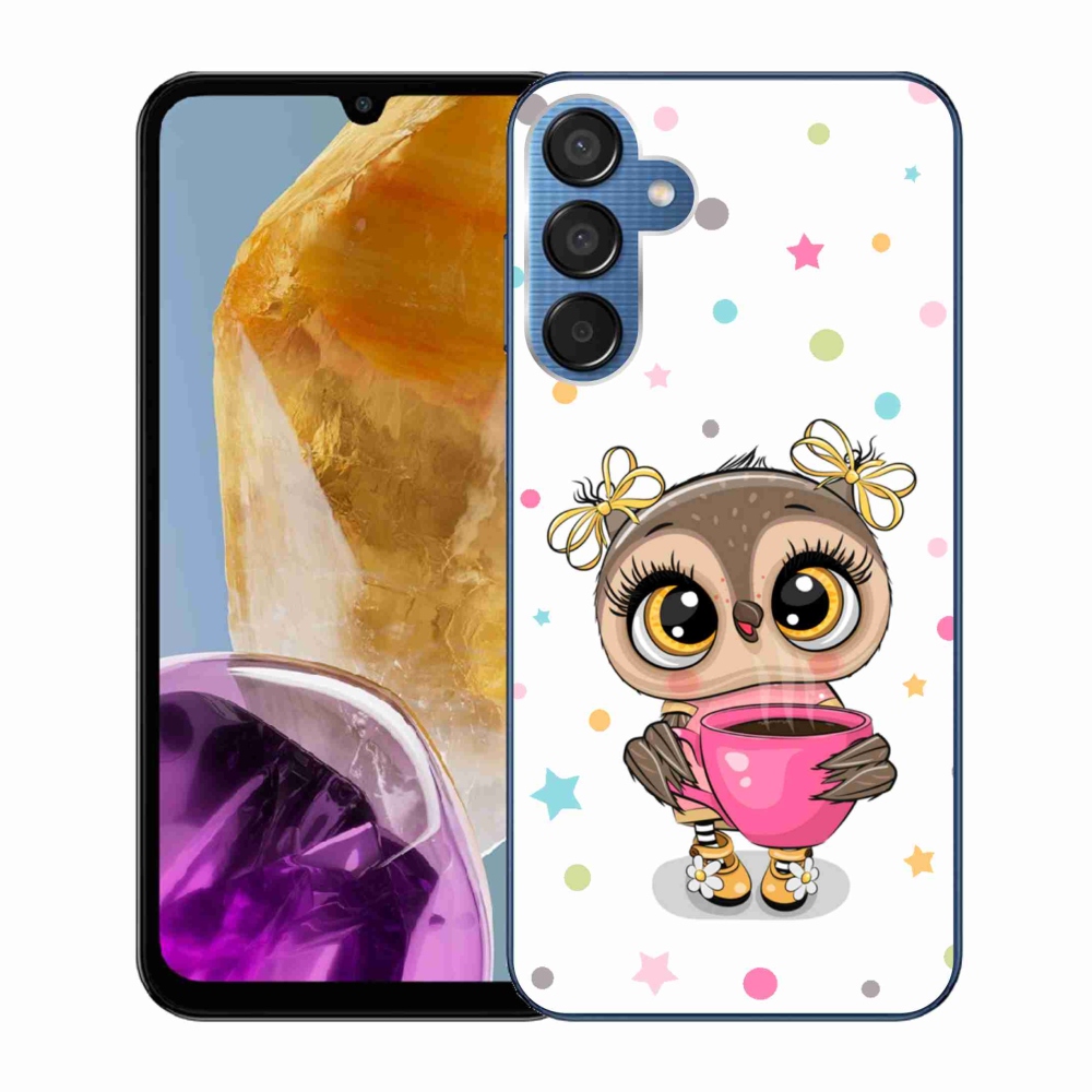 Zselés borítás mmCase Samsung Galaxy M15 5G - rajzfilm bagolyhoz