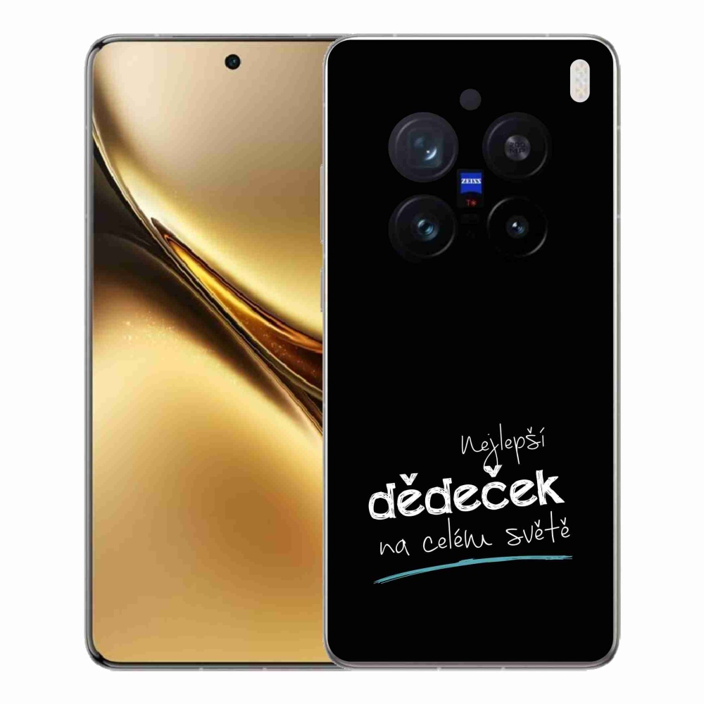 Gél borítás mmCase a Vivo X200 Pro 5G-n - legjobb nagypapa 3 fekete háttérrel