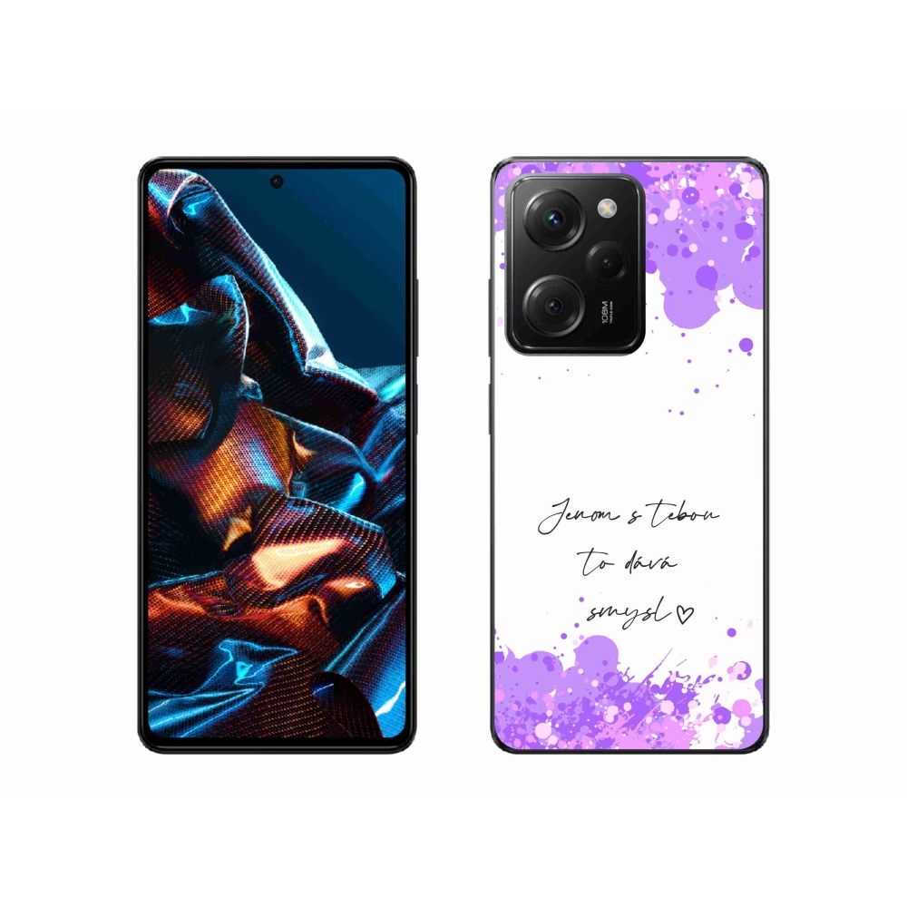 Gél borító mmCase a Xiaomi Poco X5 Pro 5G-hez - szerelmes szöveg fehér háttérrel