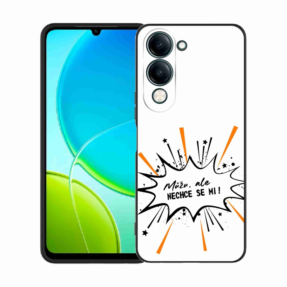 Gél borító mmCase a Vivo Y29s 5G-hez - vicces szöveg 11 fehér háttér