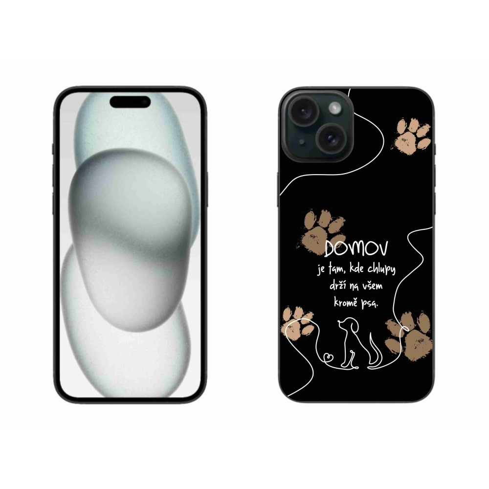 Gél borítás mmCase iPhone 15 Plus készülékhez - kutyamotívum fekete háttér