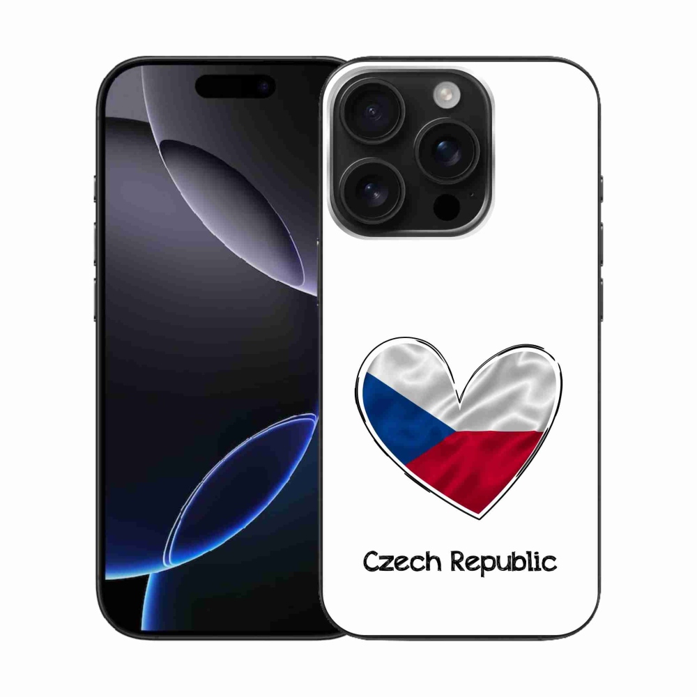 Gél borítás mmCase iPhone 16 Pro készülékhez - zászló szív fehér háttérrel