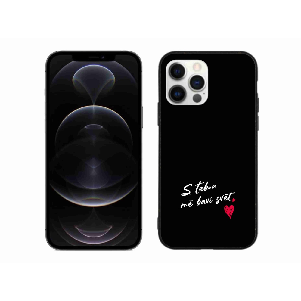 Gél borítás mmCase iPhone 12 Pro Max készülékhez - szerelmes szöveg 1 fekete háttér