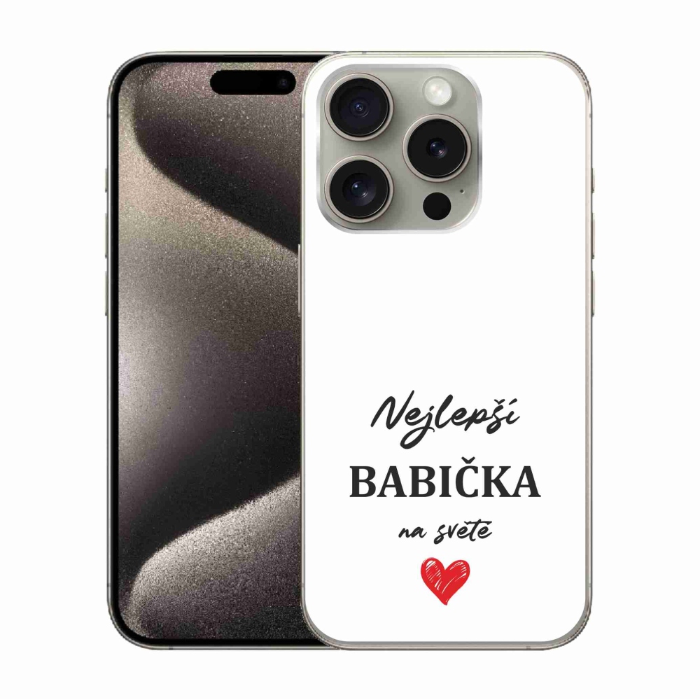Gél borítás mmCase iPhone 15 Pro készülékhez - Best Grandma 1 Fehér háttér