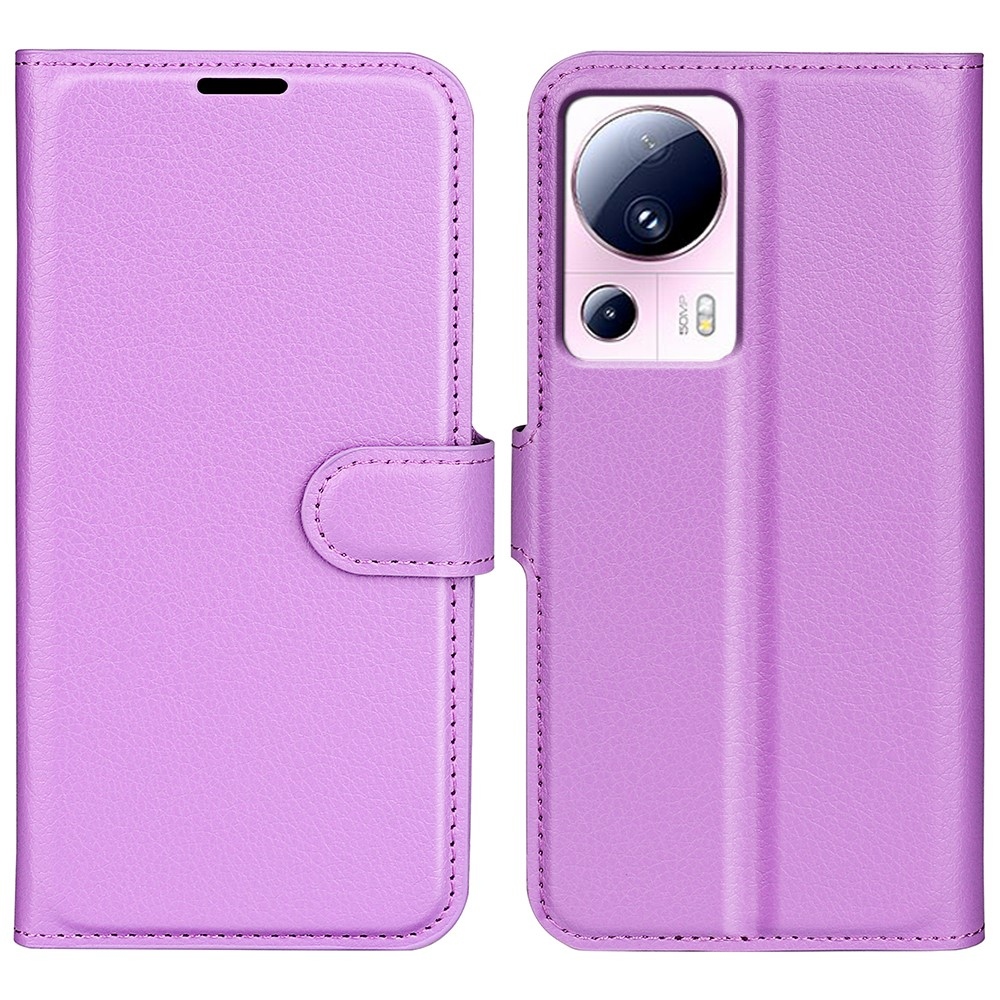 Litchi könyv tok Xiaomi 13 Lite-hoz - lila