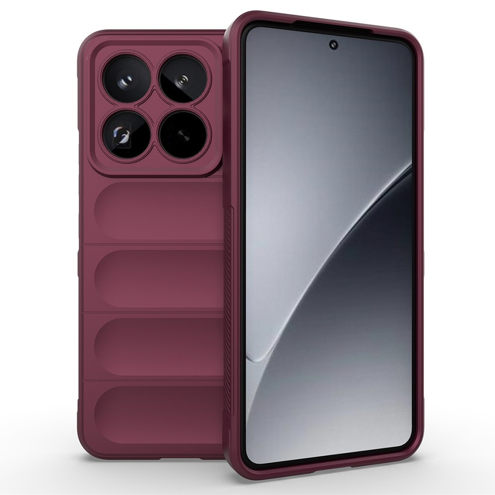 Rugg tartós zselés tok Xiaomi 15 Pro-hoz - bordó színű