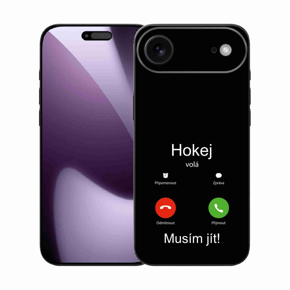 Gél borítás mmCase iPhone 17 Air készülékhez - hokihívások fekete háttérrel
