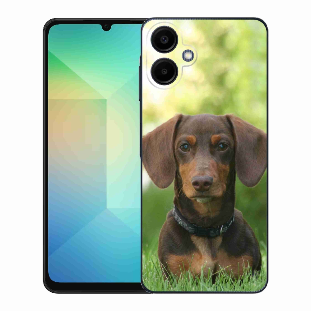 Zselés borítás mmCase Samsung Galaxy A06 4G - barna tacskóhoz