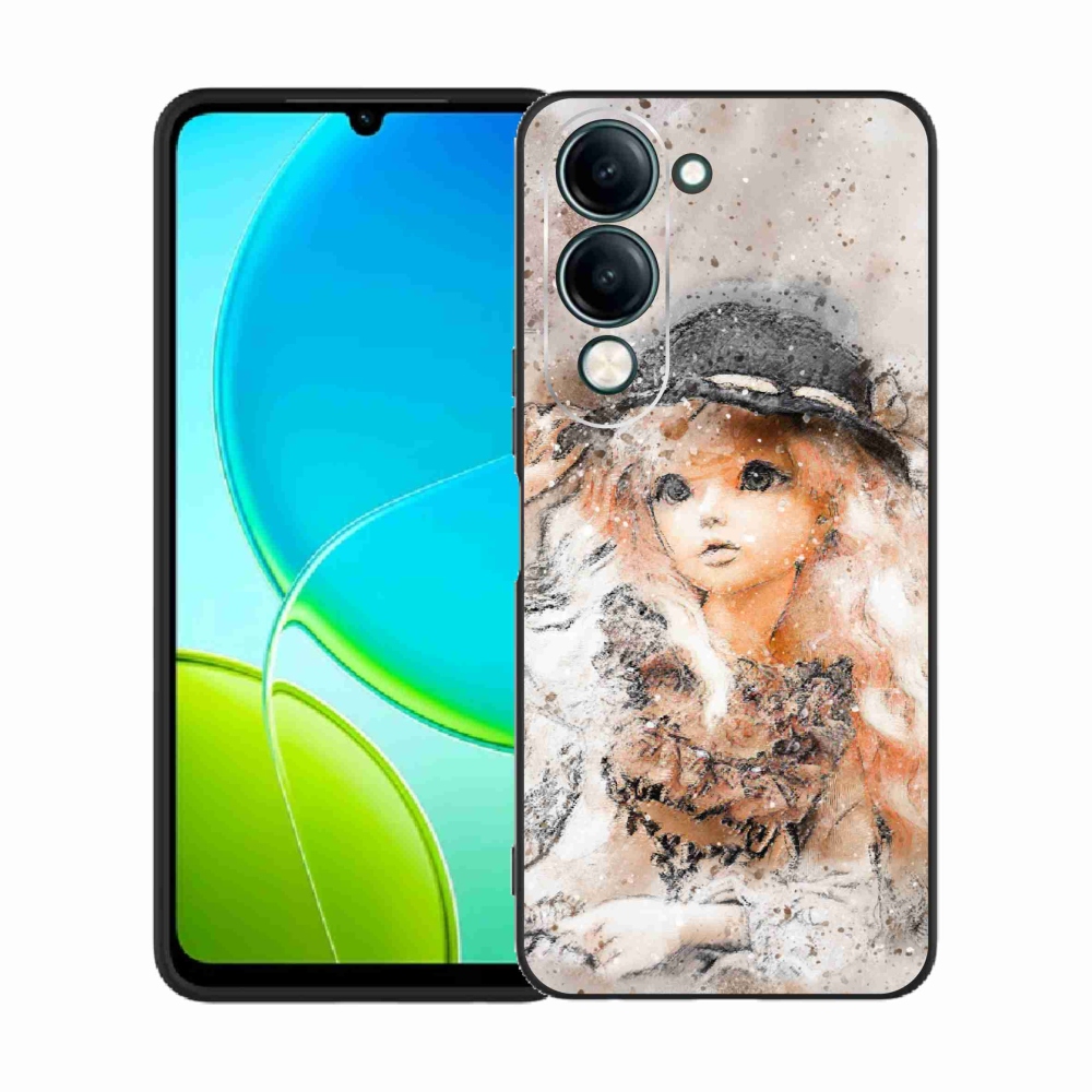 Gél borító mmCase a Vivo Y29s 5G-hez - lány kalapban