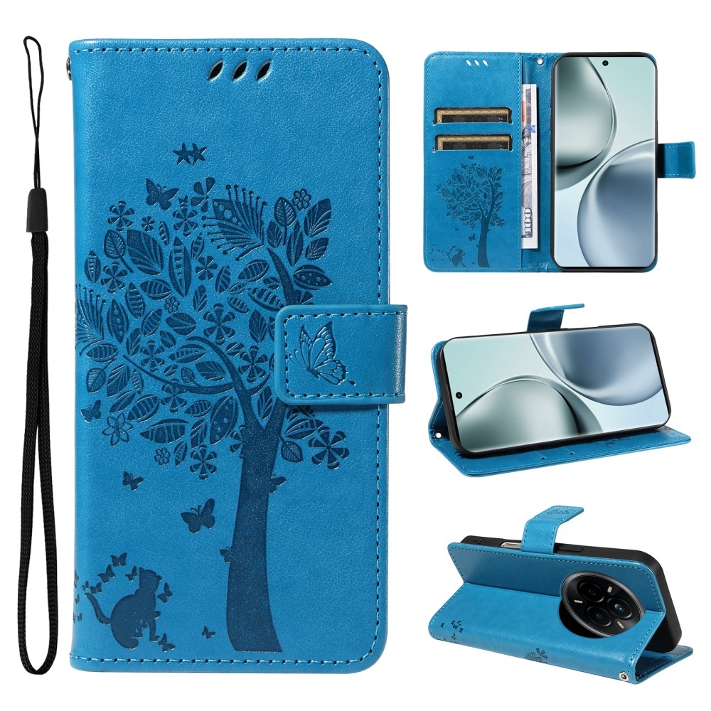 Fák könyvtáska a Realme 14 Pro 5G-hez - kék