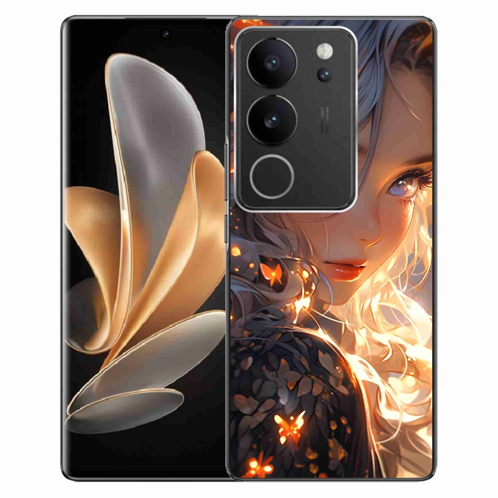 Gél borító mmCase a Vivo V29 5G-n - lány és pillangók