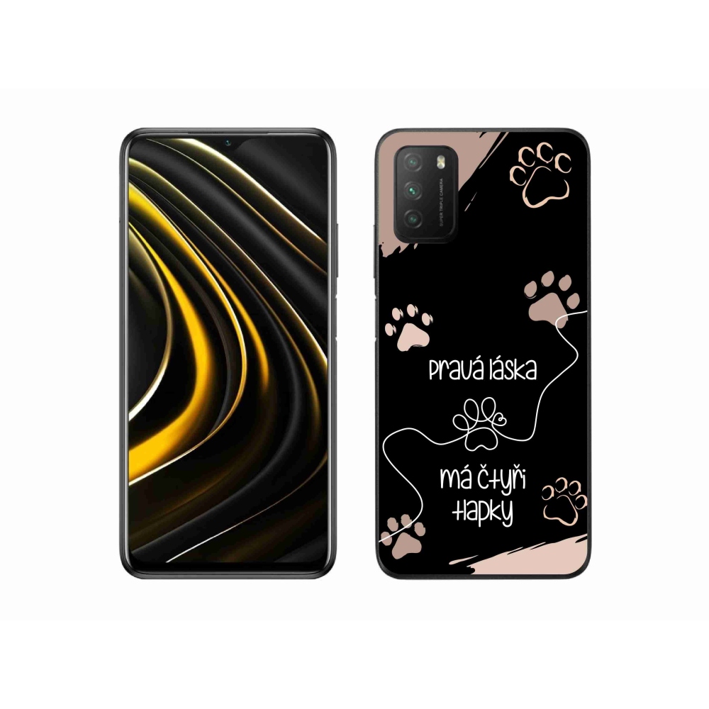 Gél borítás mmCase a Xiaomi Poco M3 készülékhez - kutya motívum 1 fekete háttér