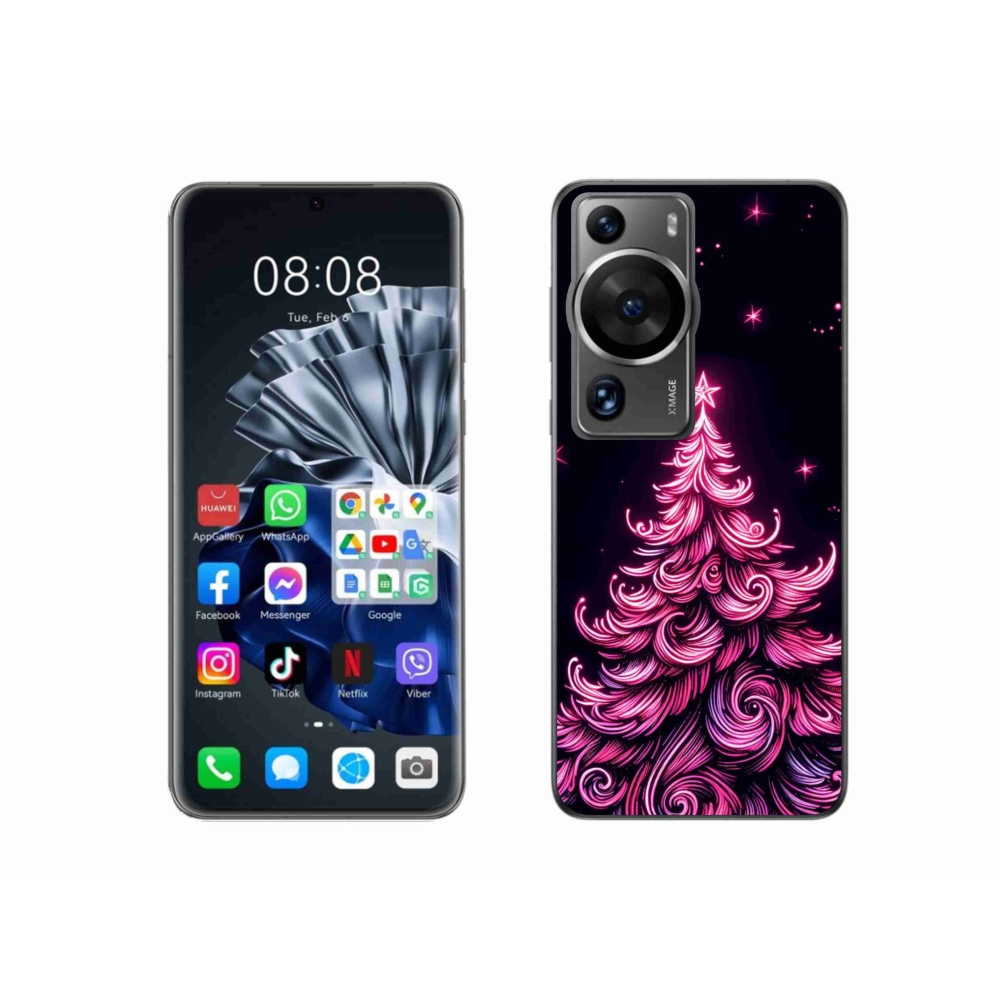 Gél borítás mmCase a Huawei P60 Pro számára - neon karácsonyfa 2
