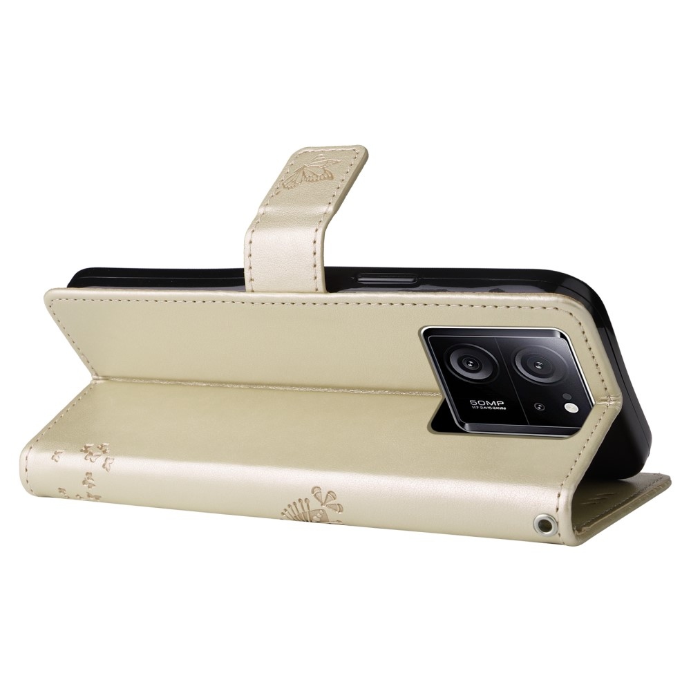 Fa könyv tok Xiaomi 13T/13T Pro-hoz - arany színű