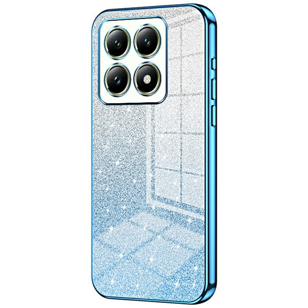 Vágott zselés csillogó tok Xiaomi 14T-hez - kék
