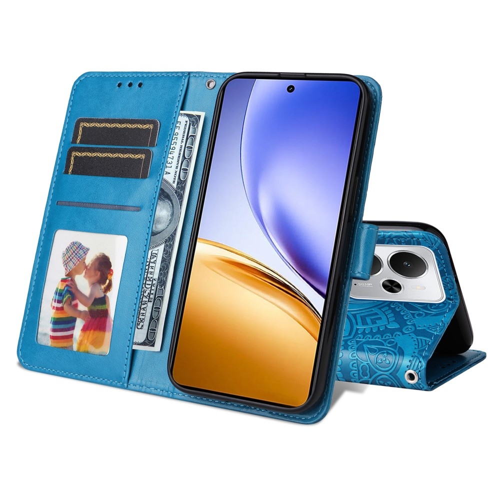 Napraforgó könyvtáska a Realme 14 5G készülékhez - kék