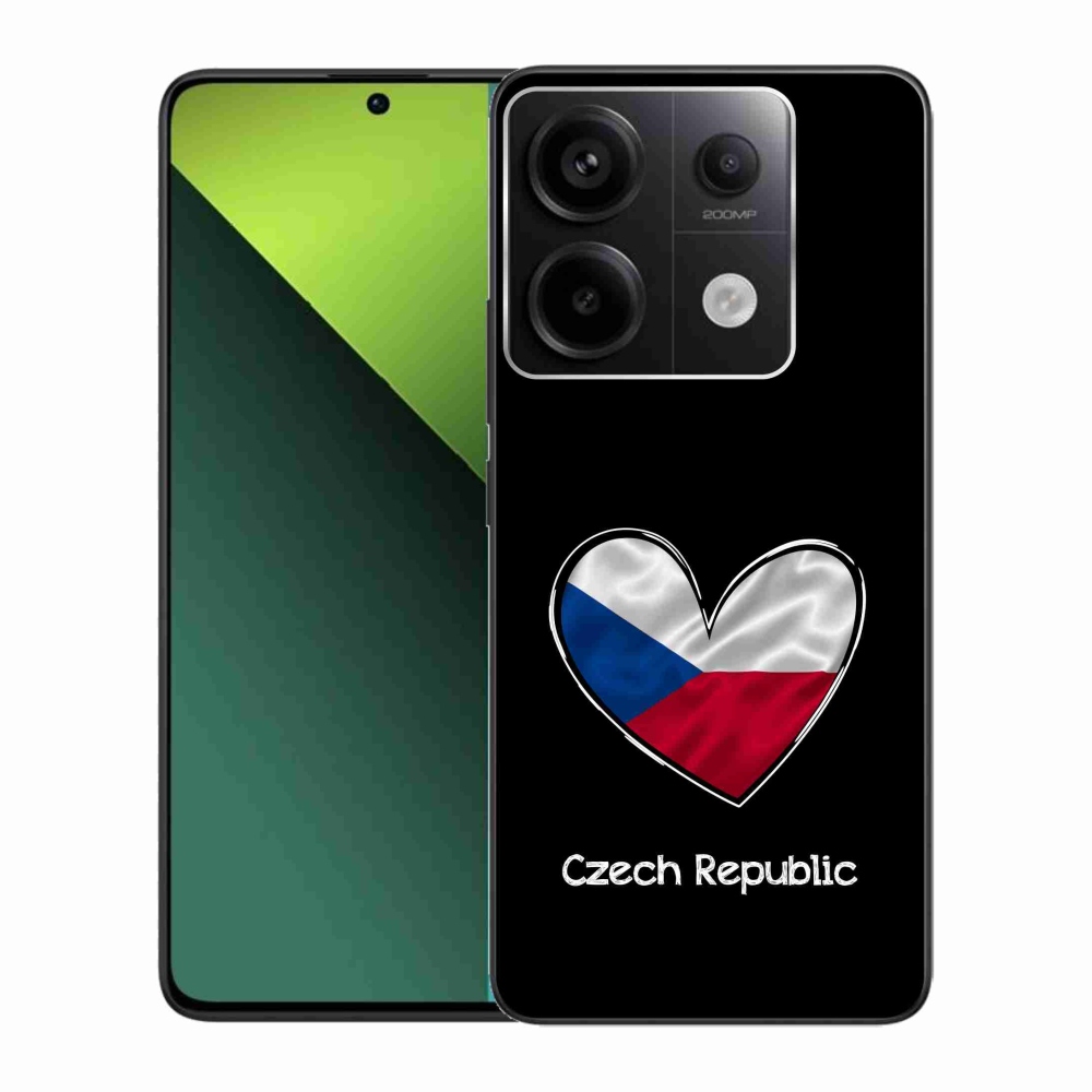 Gél borítás mmCase a Xiaomi Redmi Note 13 Pro 5G/Poco X6 5G számára - szív zászló fekete háttérrel