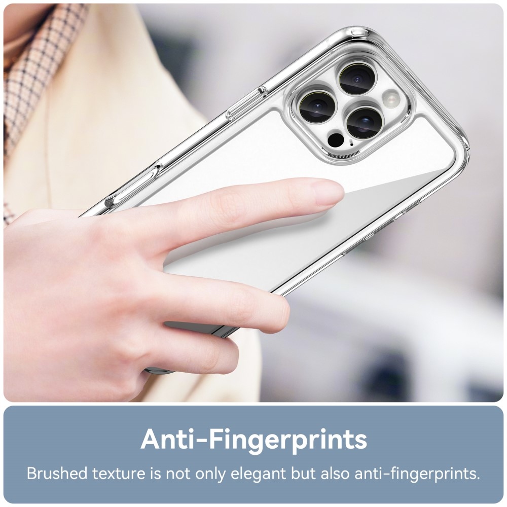 Gél tok fix hátlappal iPhone 16 Pro Max készülékhez - átlátszó