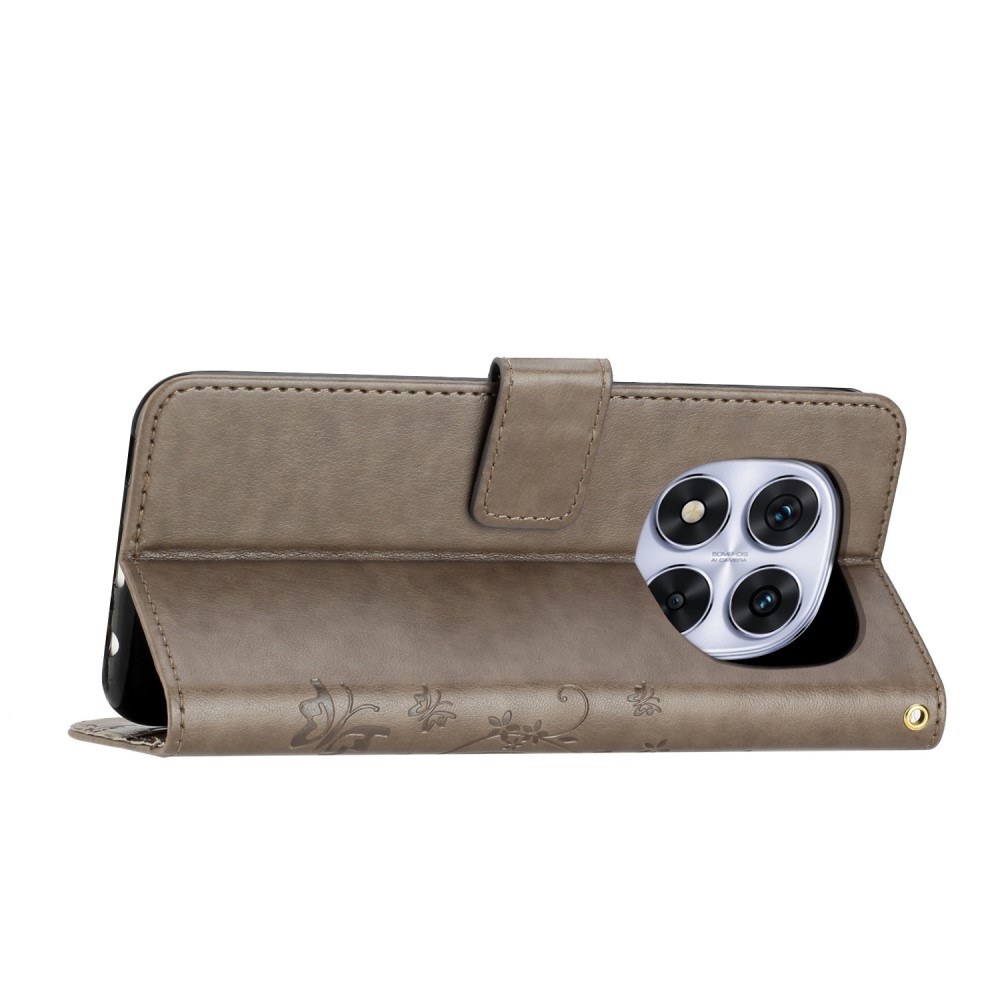 Virágok könyv tok Xiaomi Redmi Note 14 Pro 5G/Poco X7 5G - szürke