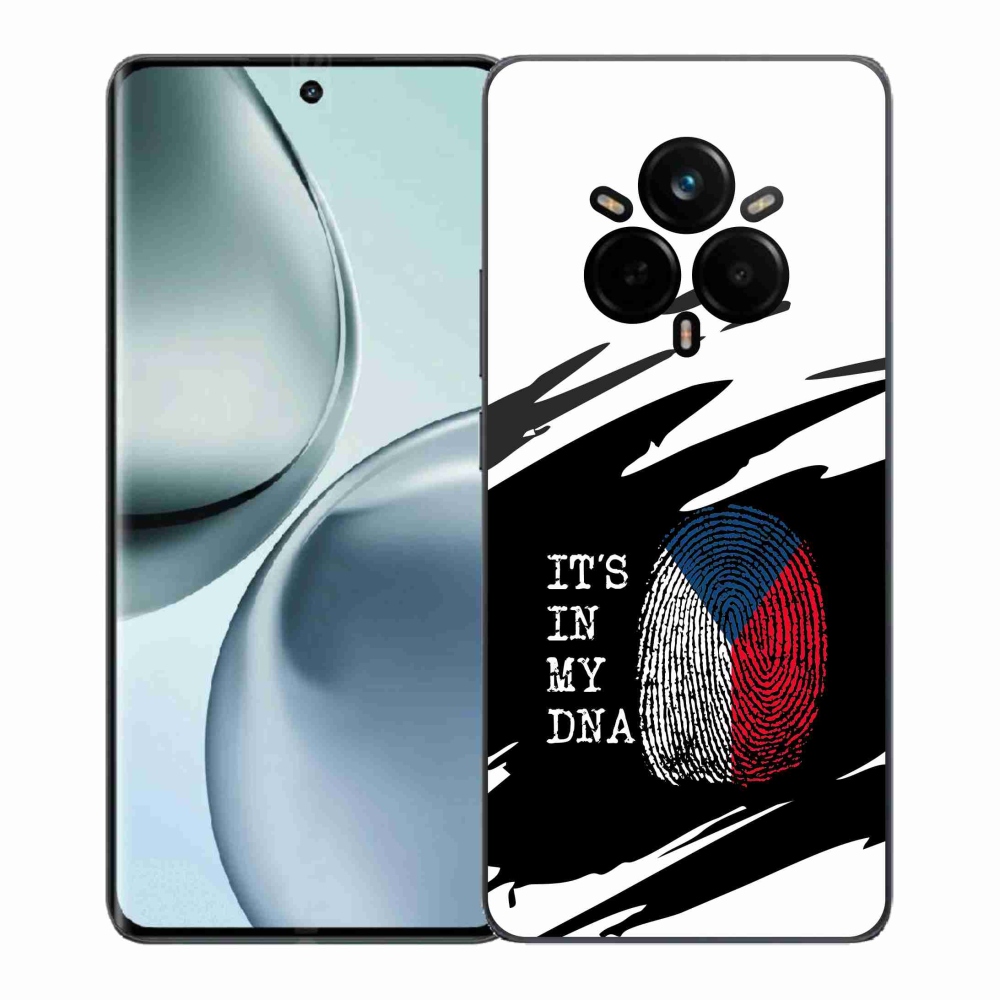Gél borítás mmCase a Realme 14 Pro+ 5G-n - zászlós ujjlenyomat fekete és fehér háttérrel