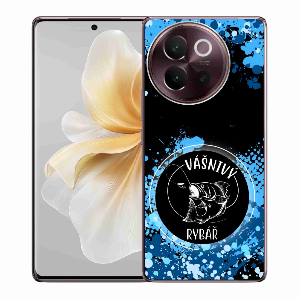 Gél borító mmCase a Vivo V40 Lite 5G-n - szenvedélyes halász fekete háttérrel