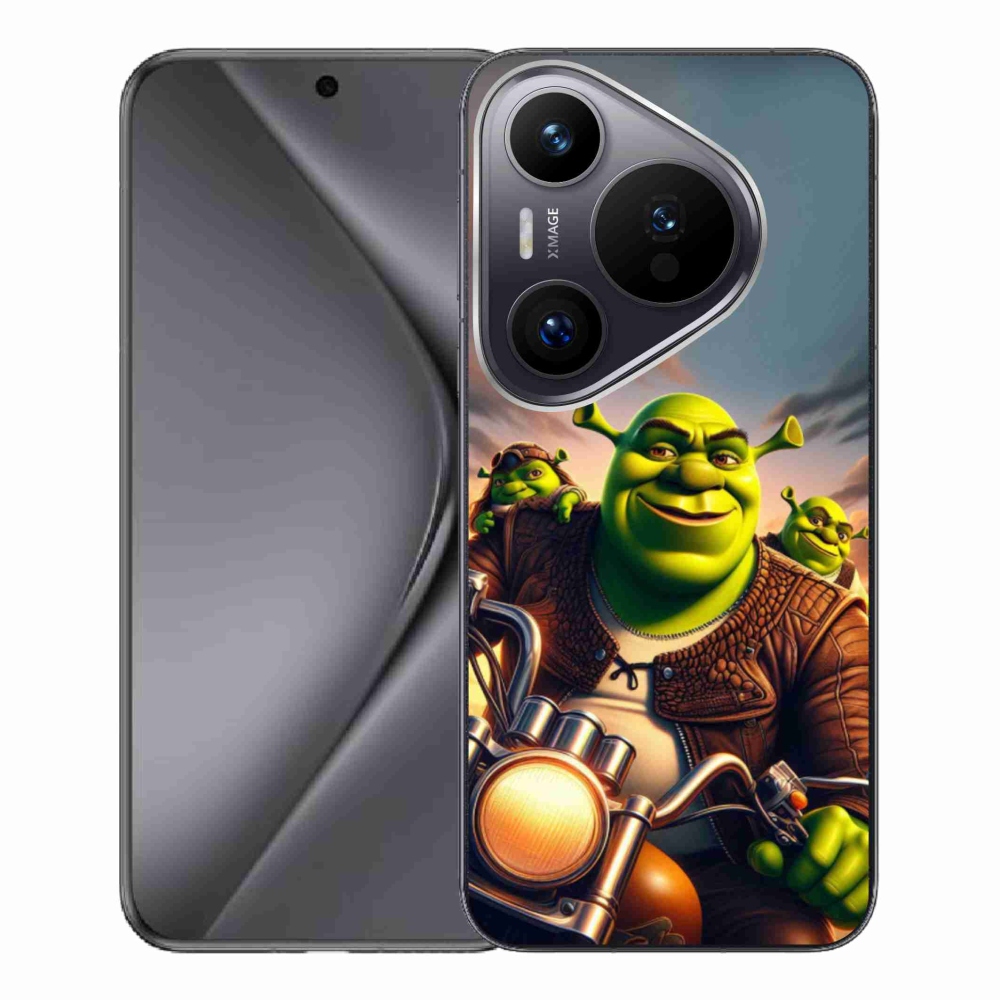 Gél borítás mmCase a Huawei Pura 70 Pro számára - Shrek egy motorkerékpáron