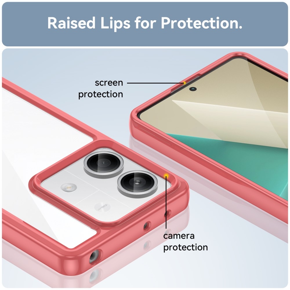 Gél tok fix hátlappal a Xiaomi Redmi Note 13 5G-re - piros színű