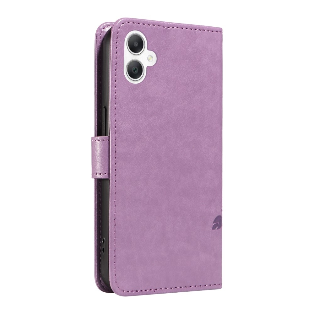 Virágos könyves tok Samsung Galaxy A06 4G készülékhez - lila