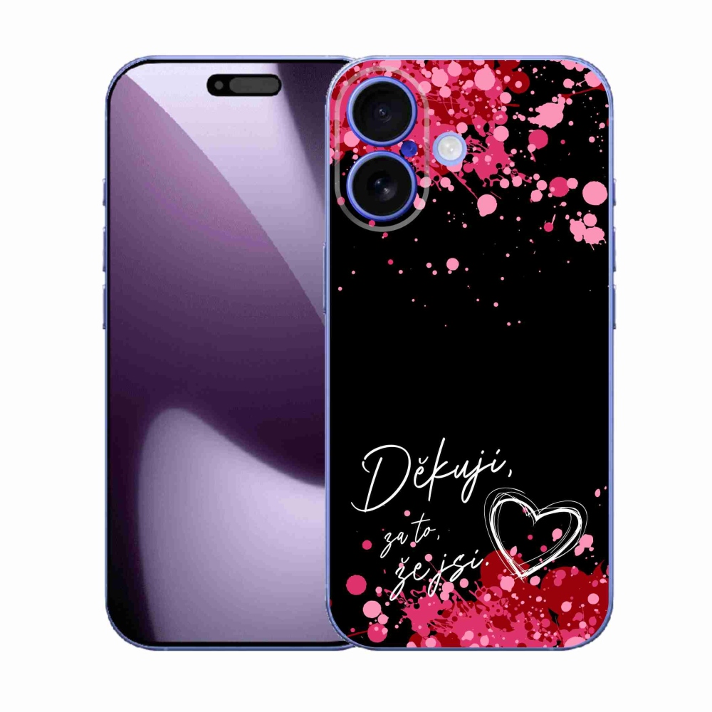 Gél borító mmCase iPhone 17 készülékhez - text in love 2 fekete háttér