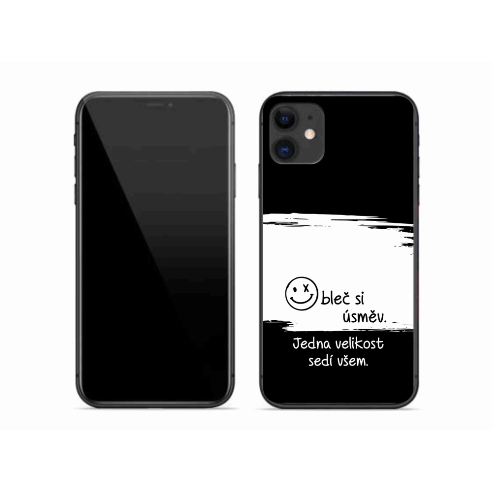 Gél borítás mmCase iPhone 11 készülékhez - vicces szöveg 8 fekete-fehér háttérrel