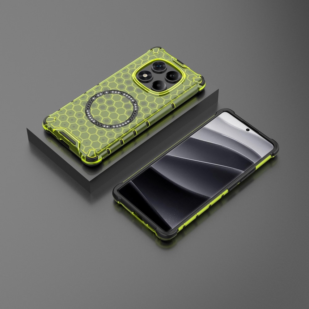 Mézédes tartós borítás MagSafe-val a Xiaomi Redmi Note 14 Pro-ra - zöld