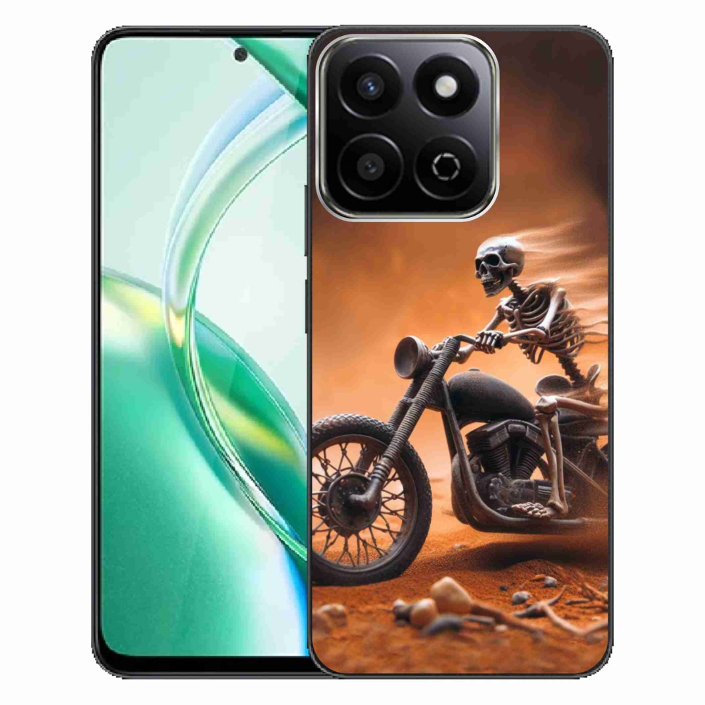 Zselés borítás mmCase a Honor 200 Smart 5G számára - csontváz egy motorkerékpáron