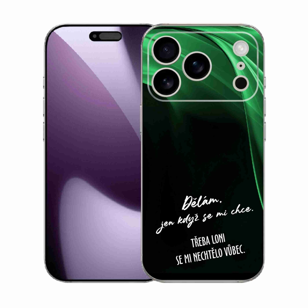 Gél borítás mmCase iPhone 17 Pro készülékhez - vicces szöveg 12 fekete háttér