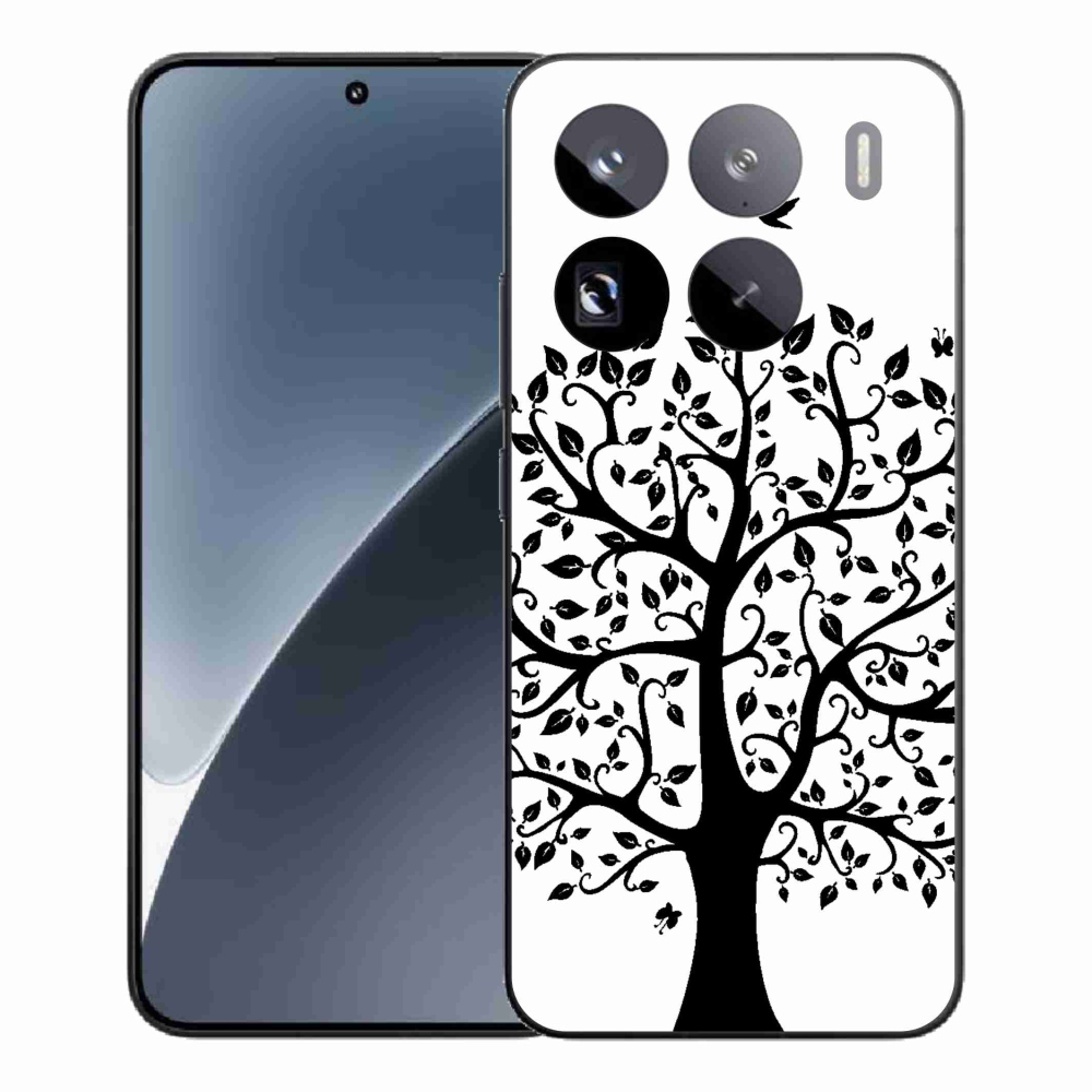 Gél borítás mmCase a Xiaomi 15 Pro számára - fekete és fehér fa