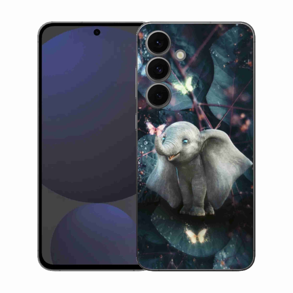 Gél borítás mmCase Samsung Galaxy S25 FE - aranyos elefánthoz