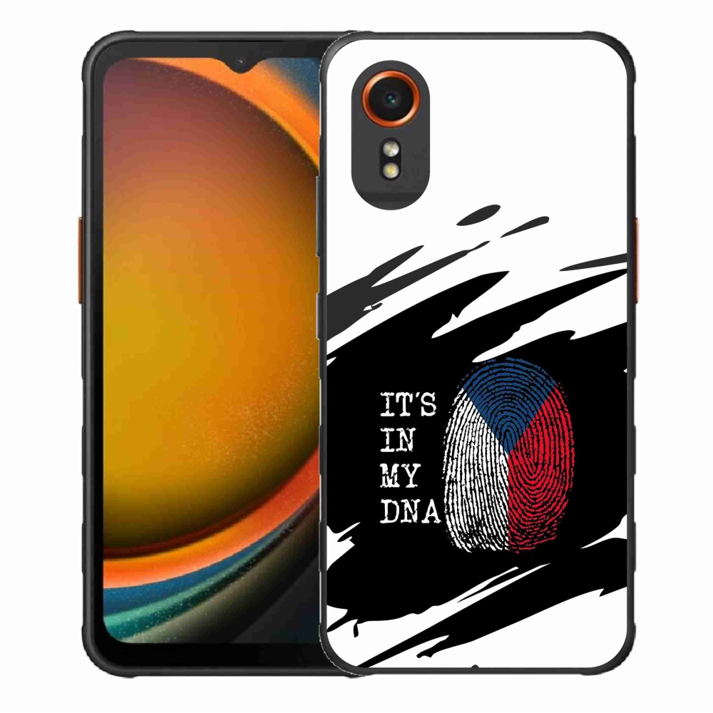 Gél borító mmCase Samsung Galaxy Xcover 7 - zászló ujjlenyomat fekete és fehér háttérrel