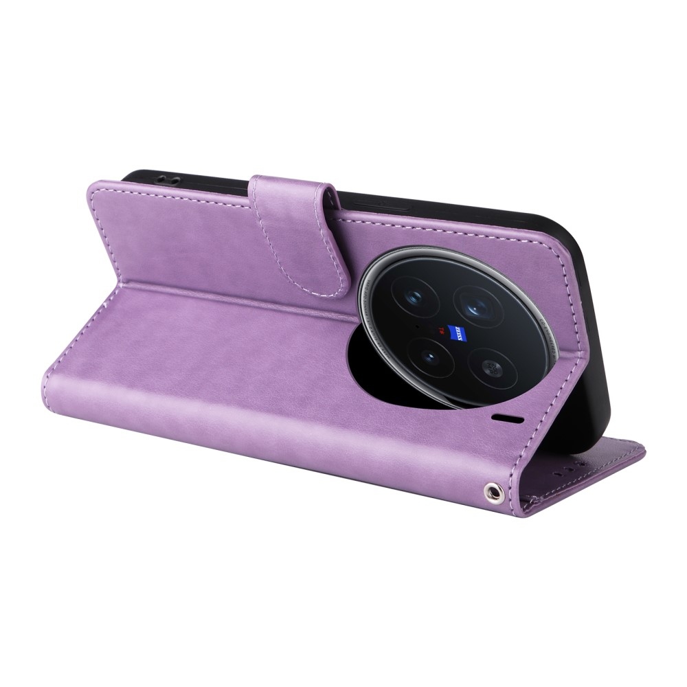 Virágos könyv tok a Vivo X200 Pro 5G készülékhez - lila