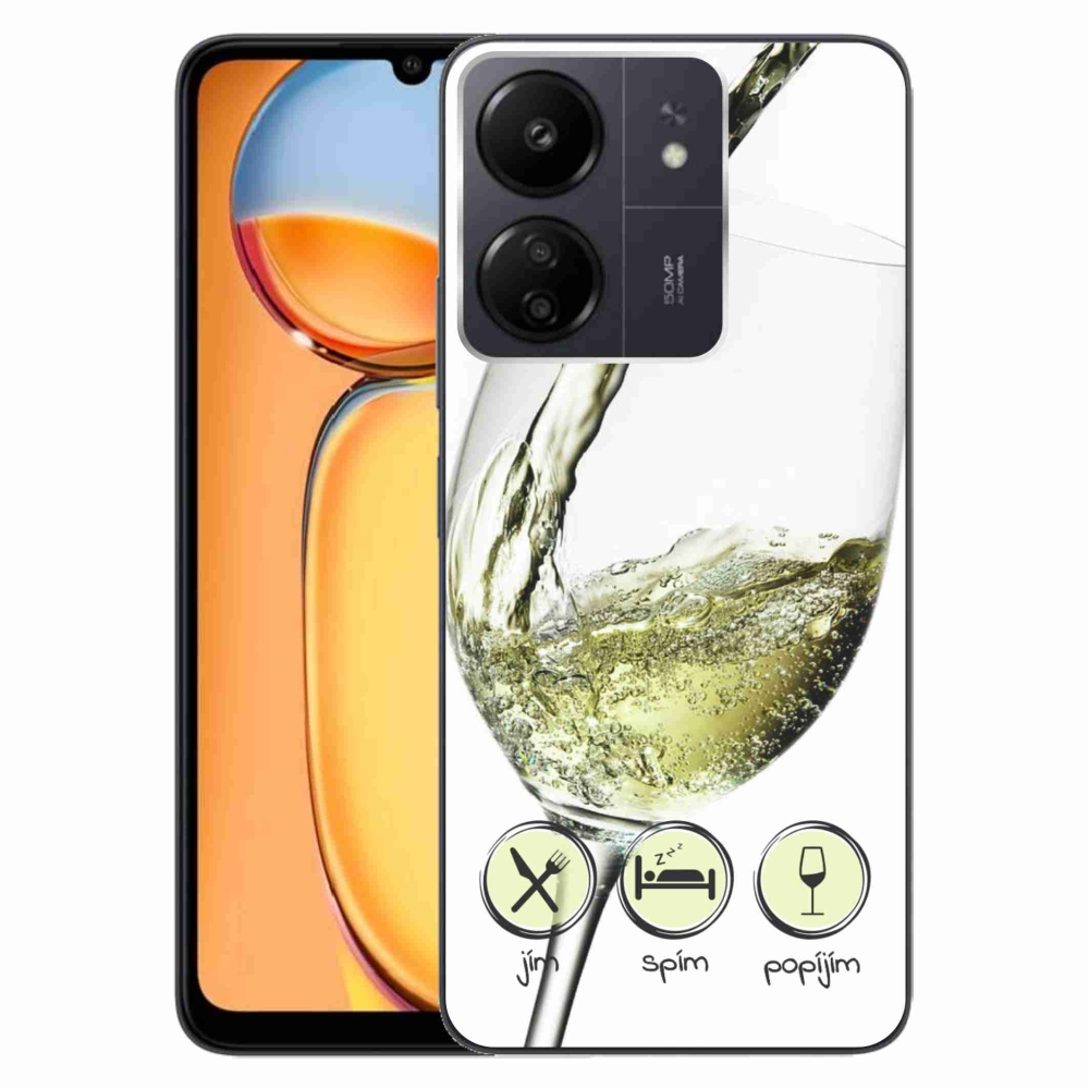 Gél tok mmCase a Xiaomi Poco C65/Redmi 13C készülékhez - borospohár fehér